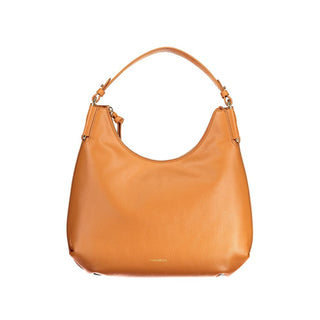 Bolso de mano para mujer de cuero naranja