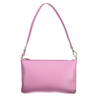 Bolso de mano de cuero violeta para mujer