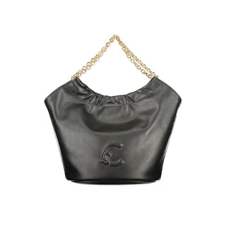 Schwarze Damenhandtasche aus Leder