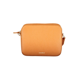 Bolso de mano para mujer de cuero naranja