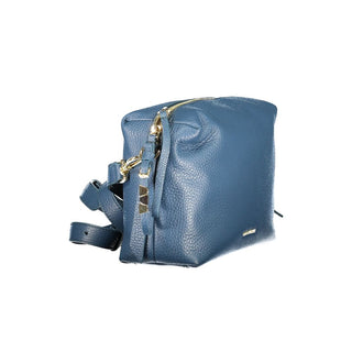 Bolso de hombro para mujer de piel azul