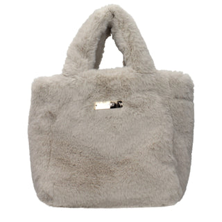 Graue Fellhandtasche