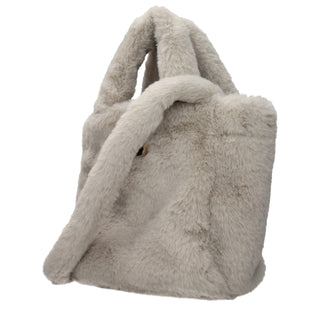 Graue Fellhandtasche