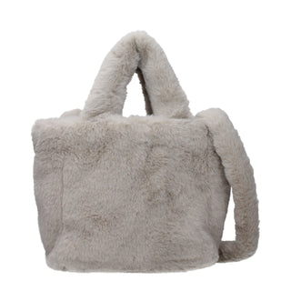 Graue Fellhandtasche