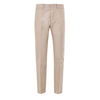 Beige Baumwoll-Chino-Hose