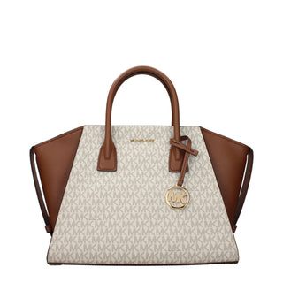 Bolso de mano beige de tela