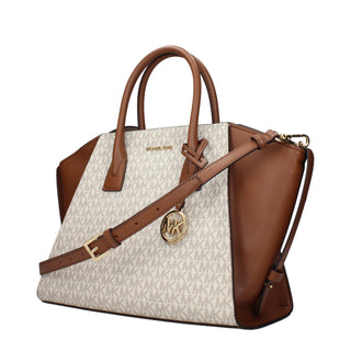 Bolso de mano beige de tela