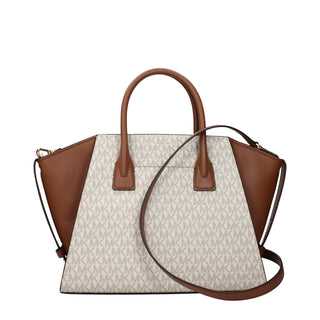 Bolso de mano beige de tela