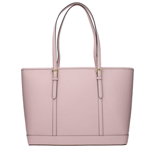 Bolso de hombro de cuero rosa