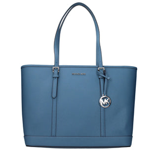 Schultertasche aus blauem Leder