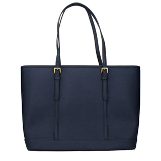 Schultertasche aus blauem Leder