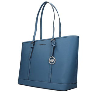 Schultertasche aus blauem Leder