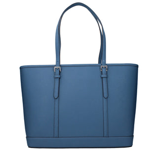 Schultertasche aus blauem Leder