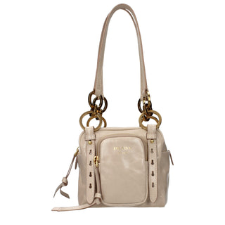 Schultertasche aus pinkfarbenem Leder