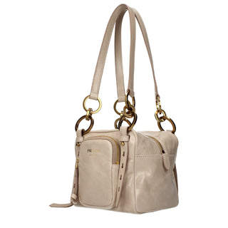 Schultertasche aus pinkfarbenem Leder