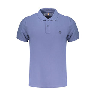 Blue Cotton Men Polo