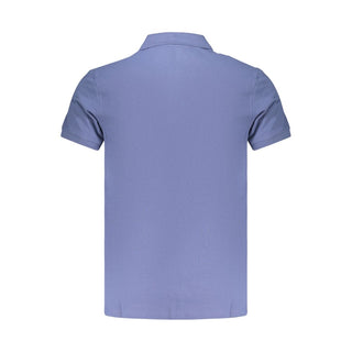 Blue Cotton Men Polo