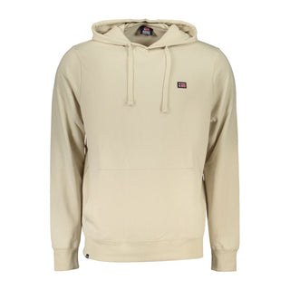Beigefarbenes Kapuzen-Sweatshirt aus Baumwolle für Herren