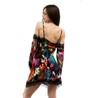 Gray Viscose Cocktail Dress