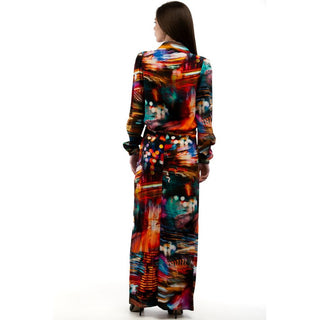 Mehrfarbiges Viskose Freizeitkleid