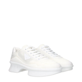 Weiße Low-Top-Sneaker aus Stoff