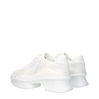 Weiße Low-Top-Sneaker aus Stoff