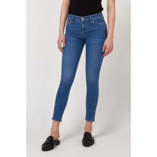 Jeans ajustados de algodón azul