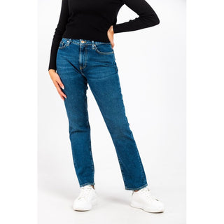 Jeans ajustados de algodón azul