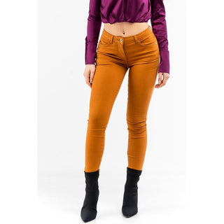 Braune Röhrenjeans aus Baumwolle