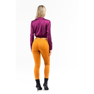 Brown Cotton Skinny Jeans
