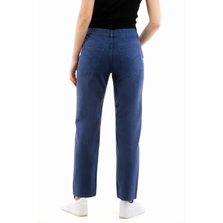 Jeans de pierna recta de algodón azul