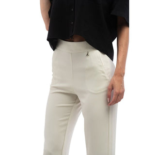Gray Polyester Casual Pants