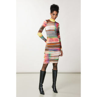 Mehrfarbiges Polyester-Freizeitkleid