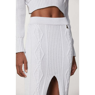 White Viscose Midi Skirt