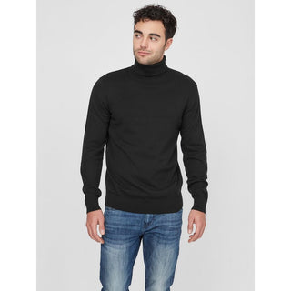 Cuello alto de algodón negro
