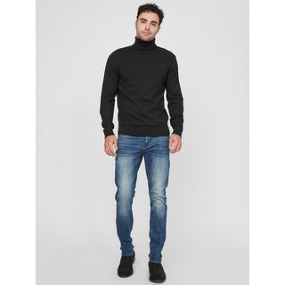 Cuello alto de algodón negro