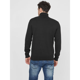 Cuello alto de algodón negro