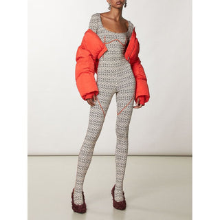 Zweifarbige Polyamid-Leggings
