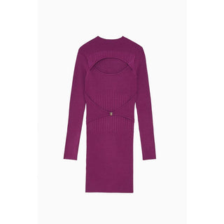 Lila Viskose Freizeitkleid