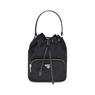 Black Recycled Polyamide Backet Bag