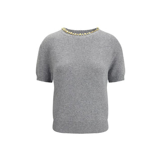 Grauer Kaschmirpullover