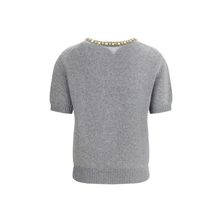 Grauer Kaschmirpullover
