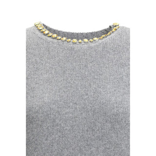 Grauer Kaschmirpullover
