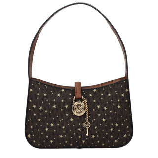 Bolso de mano de tela marrón