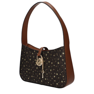 Bolso de mano de tela marrón