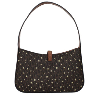 Bolso de mano de tela marrón