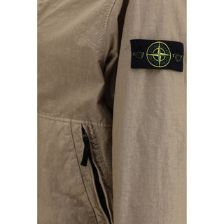Chaqueta con capucha de poliamida marrón