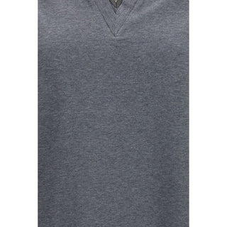 Graues Baumwoll-T-Shirt