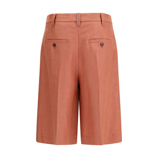 Orange Viscose Bermuda Shorts