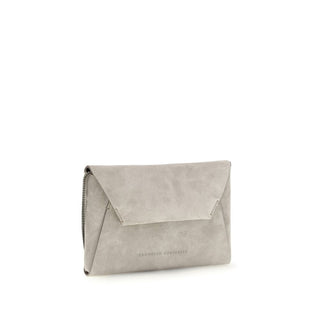 Bolso de mano gris de piel de becerro Bos Taurus